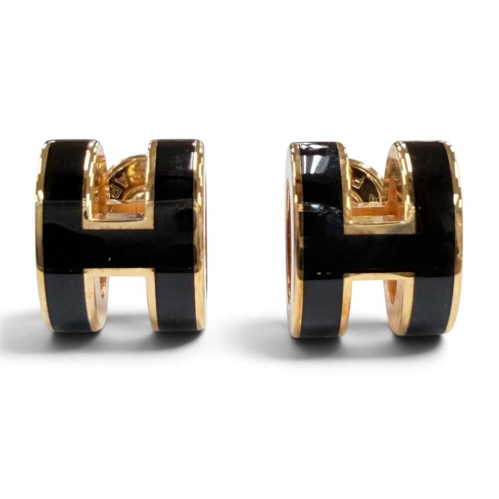 HERMES Black Earrings